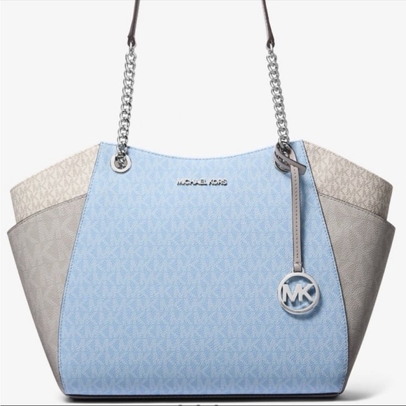 Michael Kors Jet Set Large Color-Block Signature Logo Shoulder Bag - Picture 1 of 11
